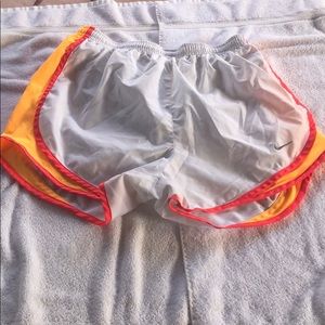 Nike dry fit shorts. White. Size SM. Mild wear.